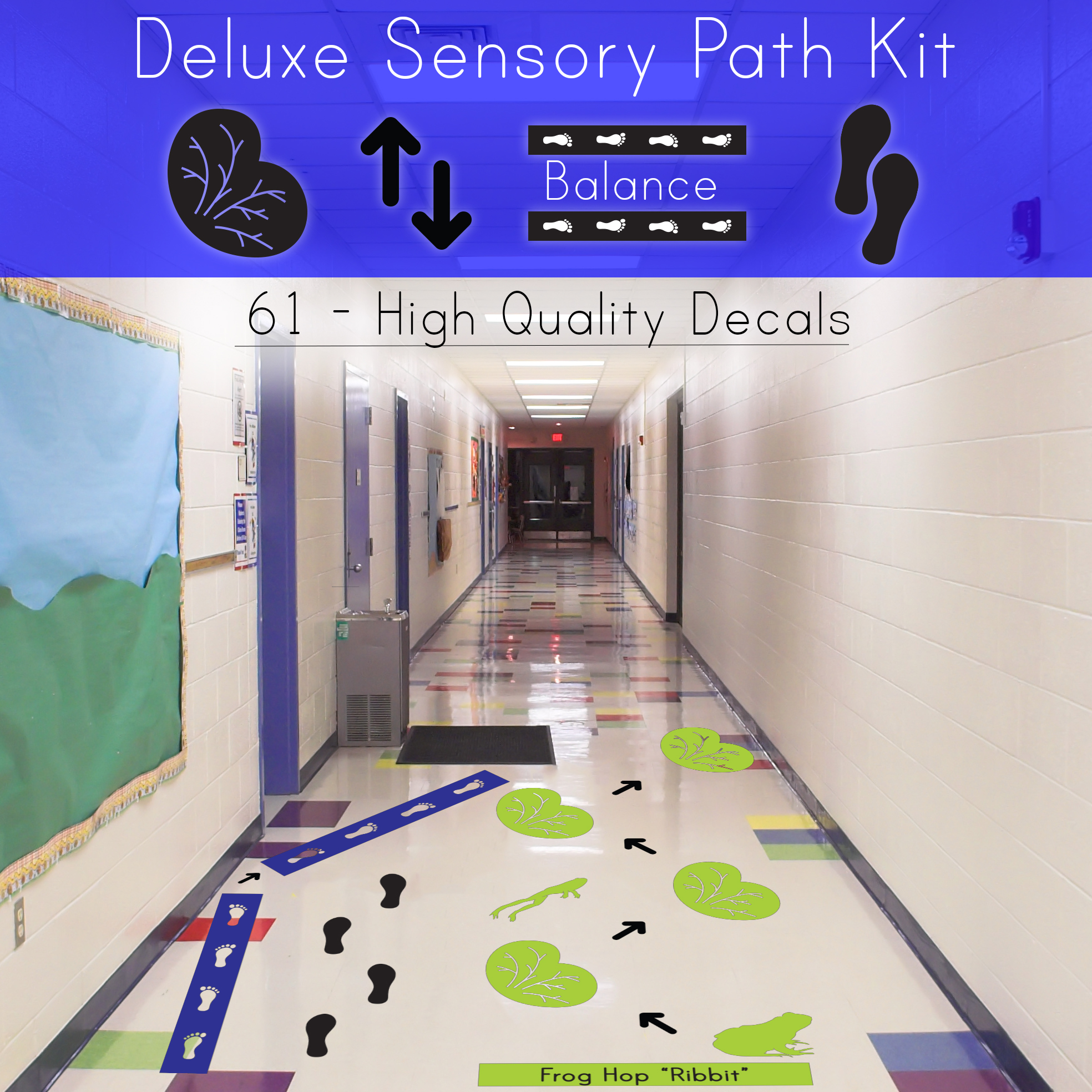 Deluxe Vinyl Sensory Path Kit – 65 Custom Decals – Moving Inspires Learning  – A Higher Class, Co.